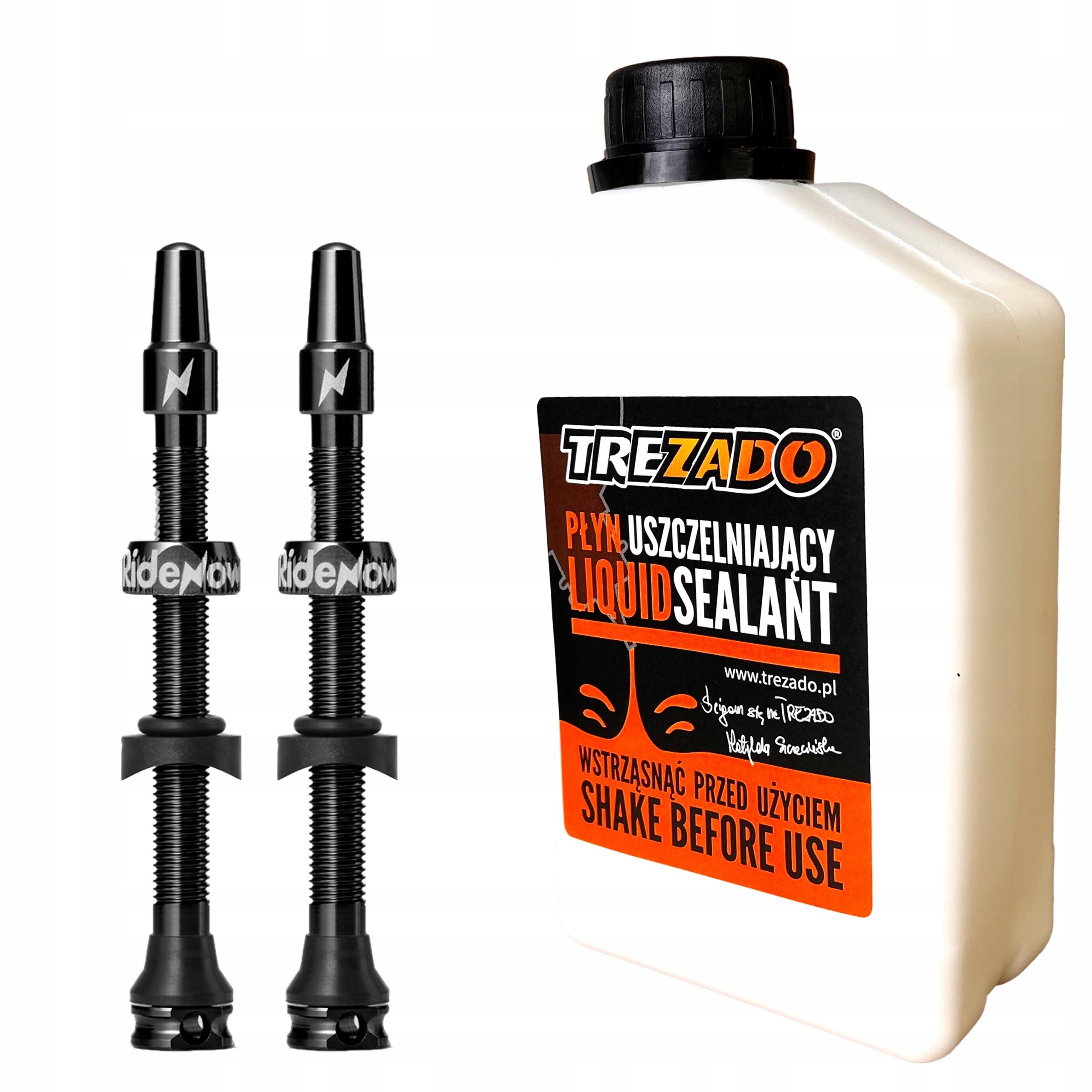 Mleko do Opon Rowerowych Trezado Uszczelniacz 500ml Wentyle Tubeless 65mm