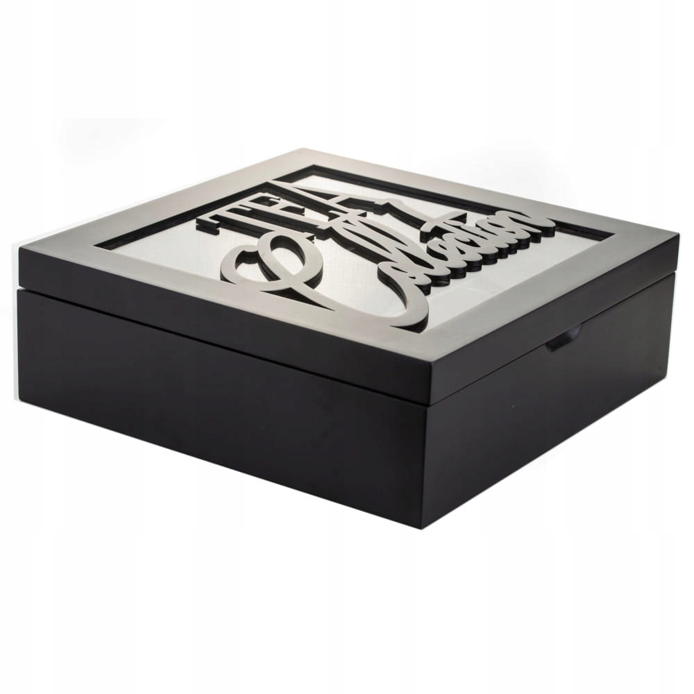 

Czarna herbaciarka, pudełko z wieczkiem na herbatę