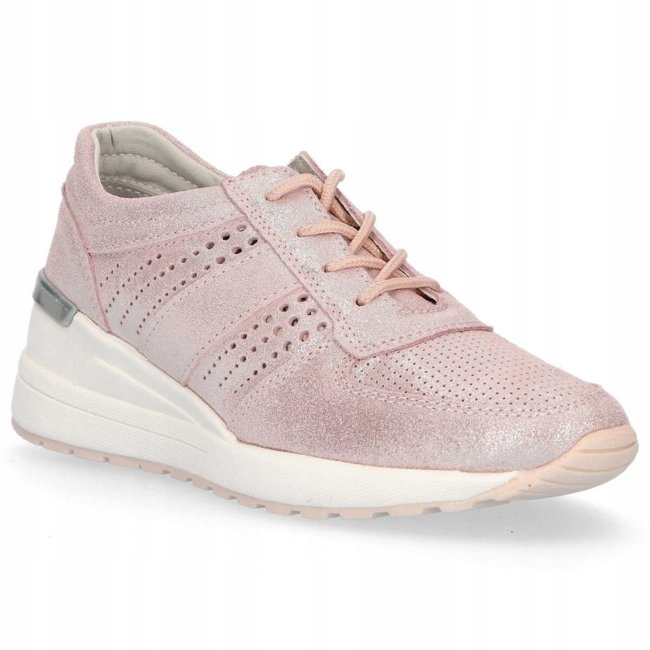 Růžové Prolamované Tenisky DP736/20 Pi VEL.39