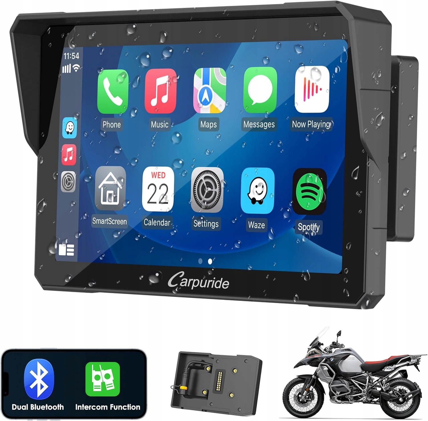 Carpuride W702B Pro – Motocyklowy Ekran Carplay Bmw Bezprzewodowy 7″