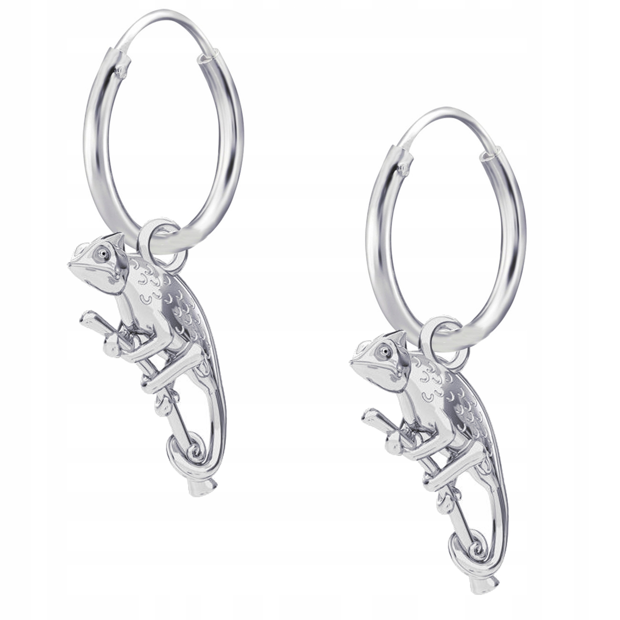Stříbrné náušnice Malá kolečka Kameleon 3D Symbol změny života Stříbro 925