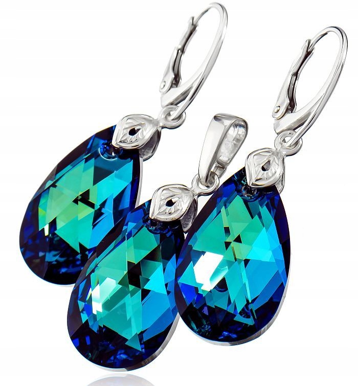Krystaly Komplet Bermuda Blue Stříbro Arande