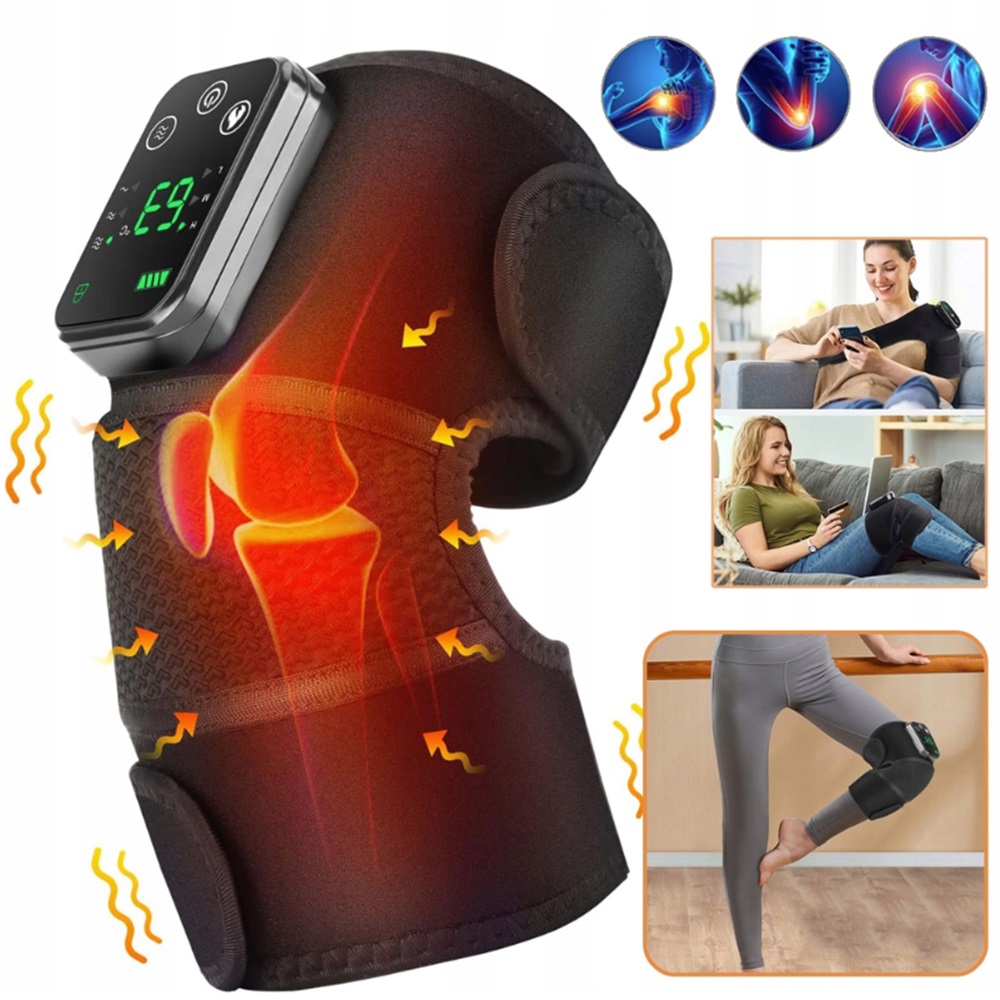 Masażer Kolan Elektryczny Z Ogrzewaniem Wibracjami Do Kolan Łokcia 4000mAh