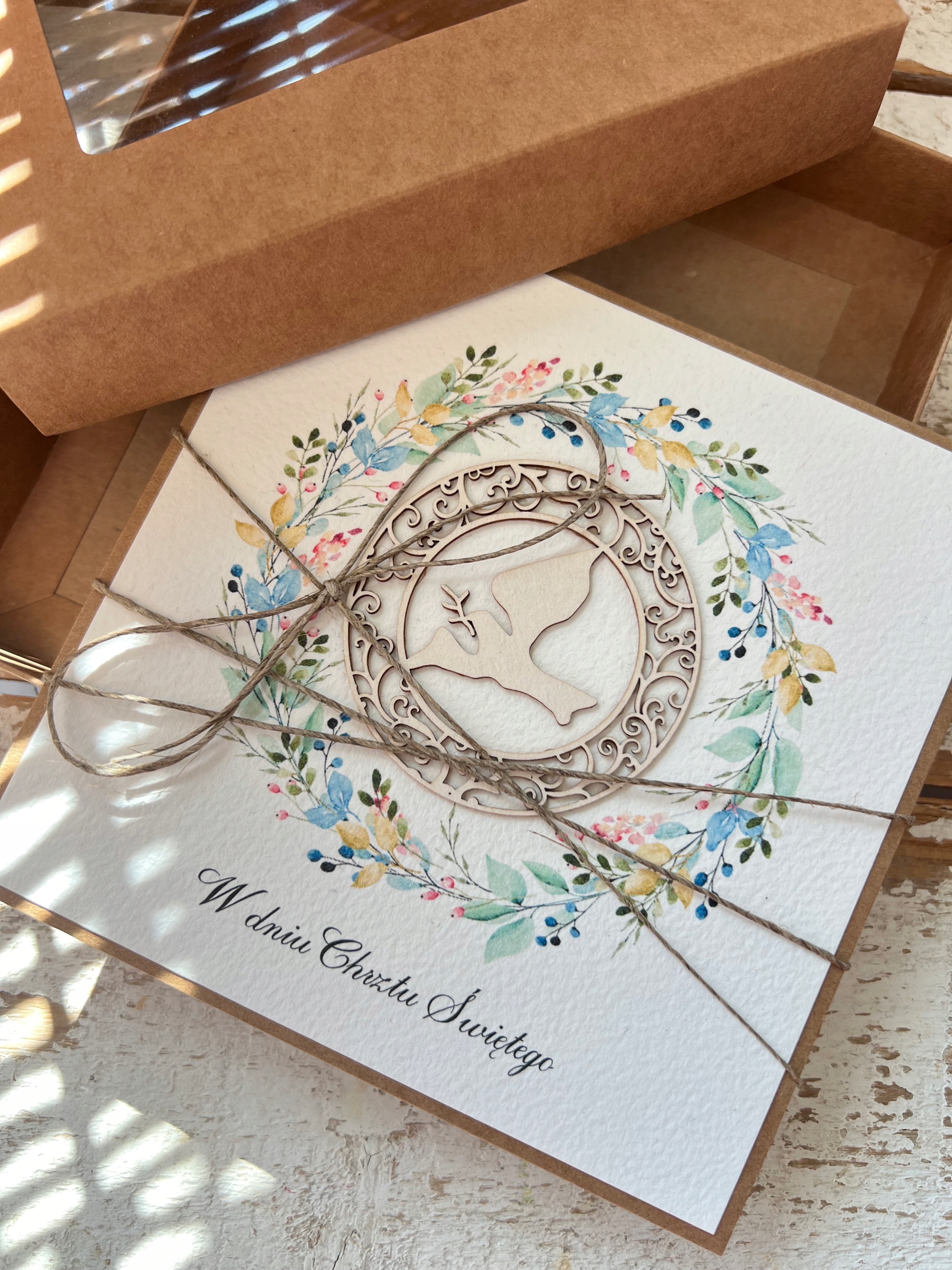 Dárek Ke Křtinám – kartička na křtiny vyrobená ručně s hotovými přáními