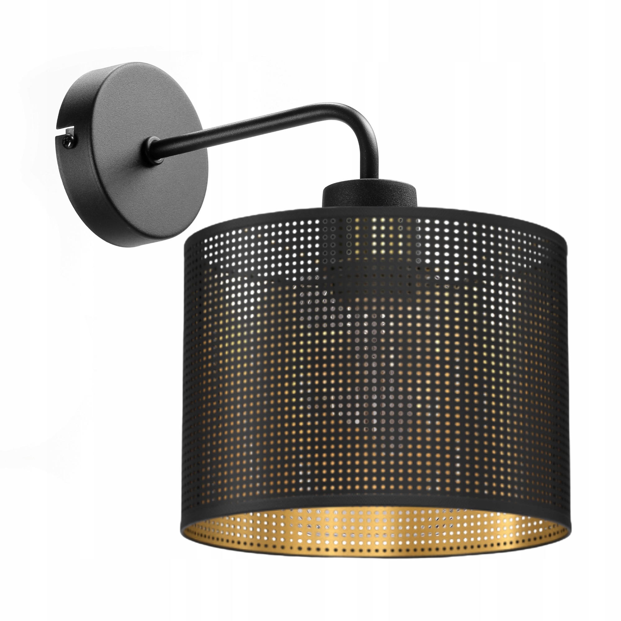 Led Nástěnná Lampa S Stínítkem E27, Prolamovaná, S Meshovými Otvory, Zlatá