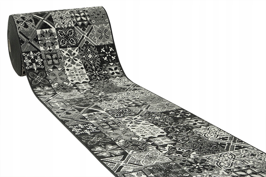 

szer. 70 cm Szary Chodnik Luna Patchwork Styl Boho