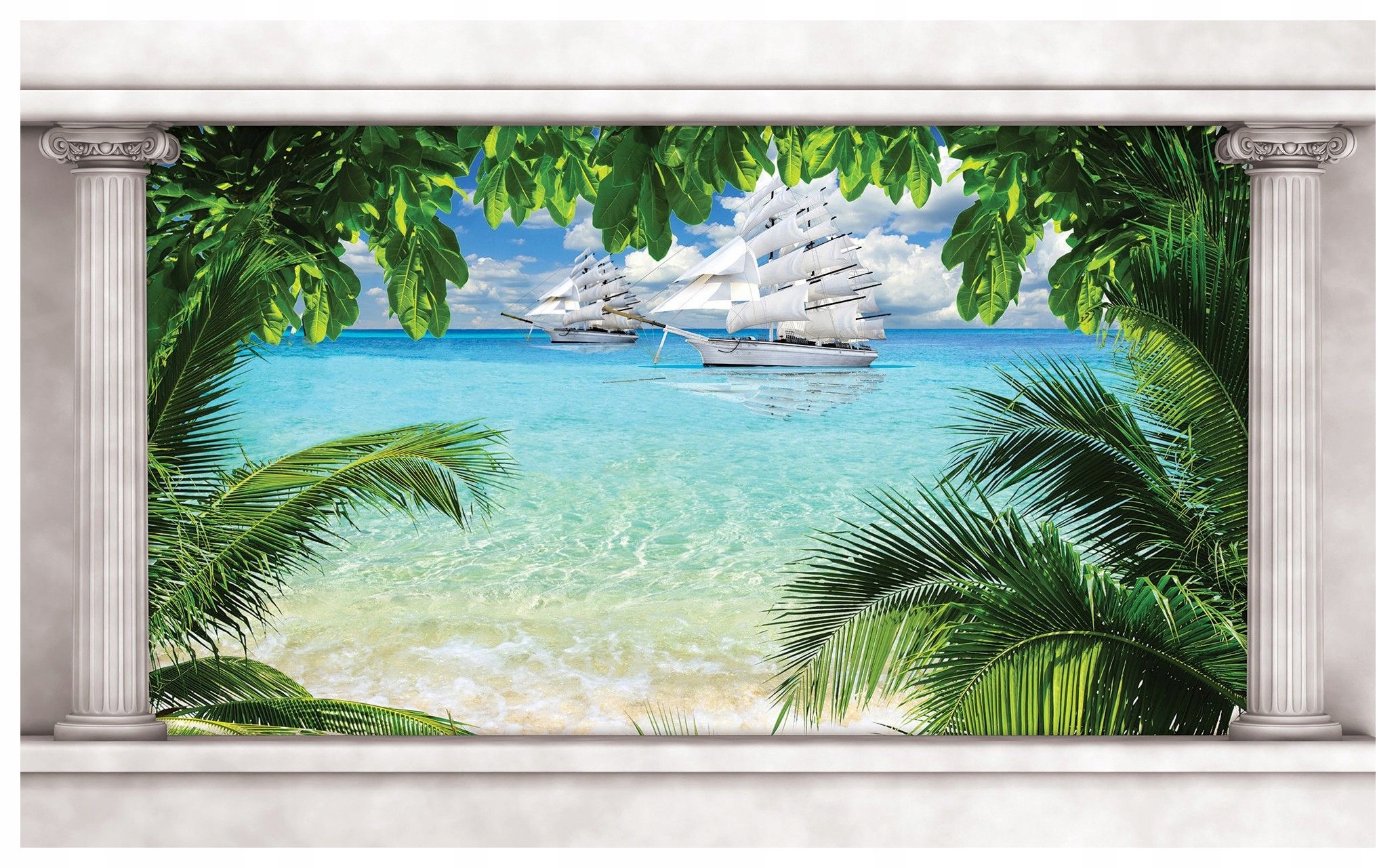 Fototapeta flizelina Plachty na modrém moři tropický ráj 350x250 lepidlo