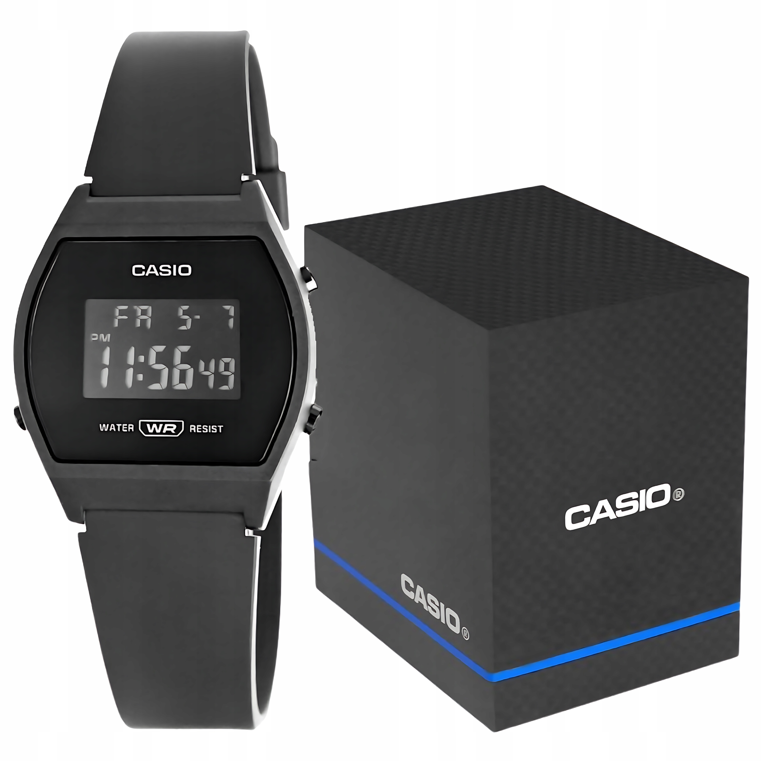 Unisexové hodinky Casio LW-204-1BEF Černé Sportovní Vodotěsné WR50 Box