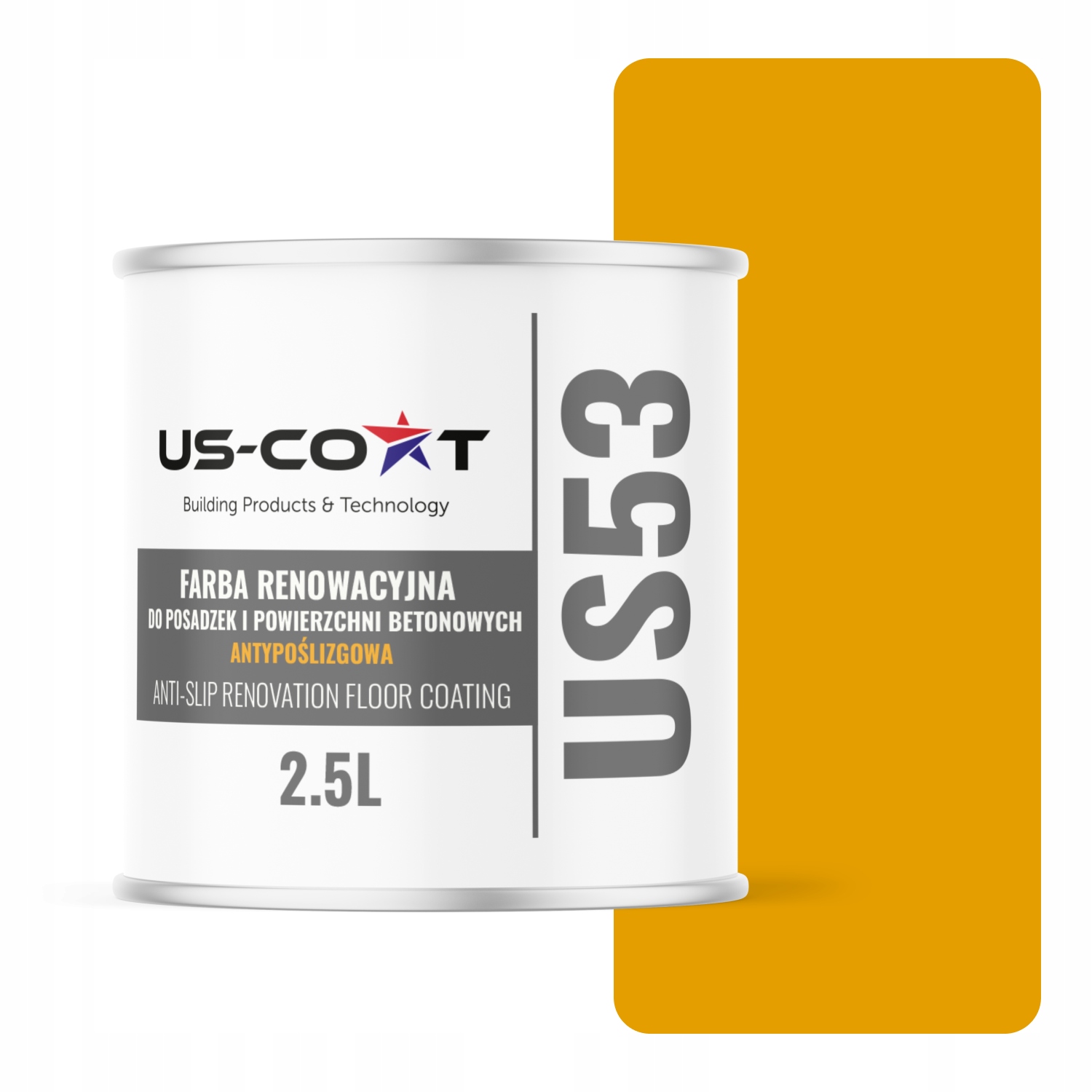 Renovačná Farba Na Podlahy Protišmyková Uv Žltá Zlatá Ral 1004 2,5 L