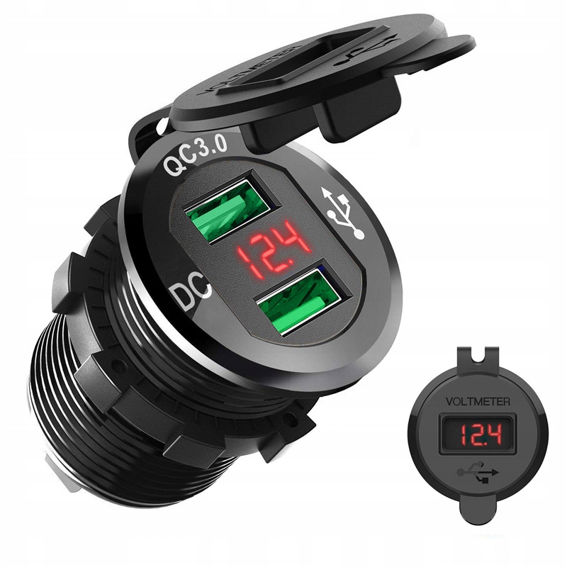 

Gniazdo 2xUSB Ładowarka Motocyklowa Quick Charge