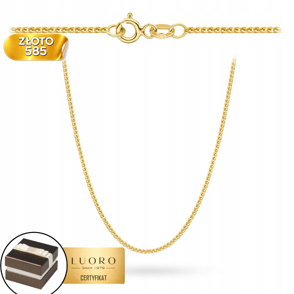 Řetízek Zlatý 585 14K Vazba Liščí Ocas 50 CM Elegantní Klasický