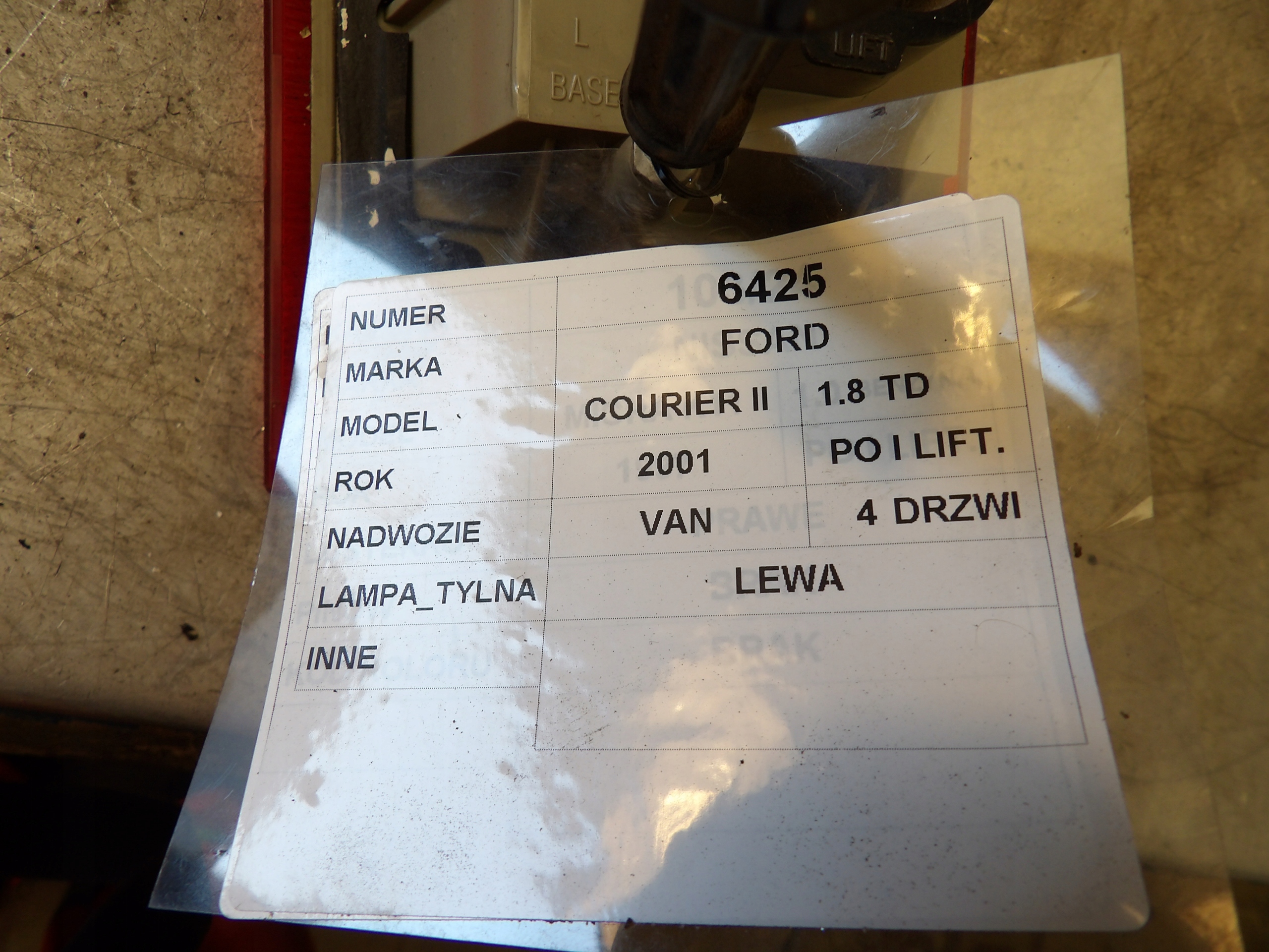Ford Courier II light rear left