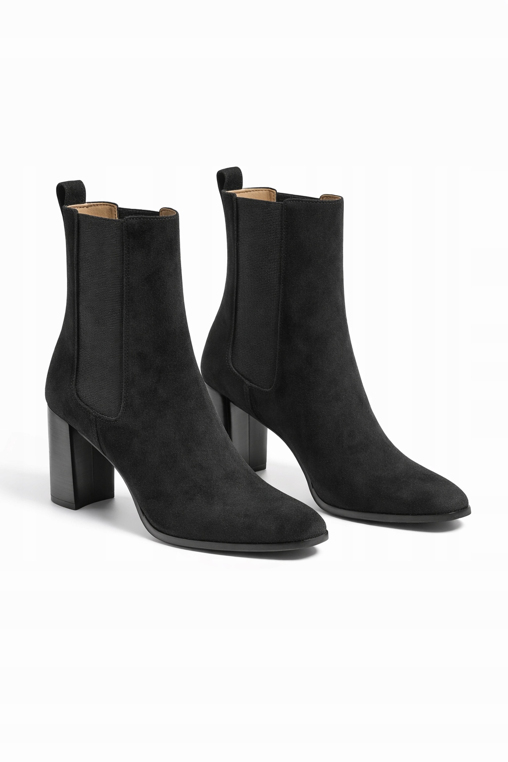 Calvin Klein Černé Kotníkové Boty Ze Semiše Na Podpatku Elegantní 36 I3C