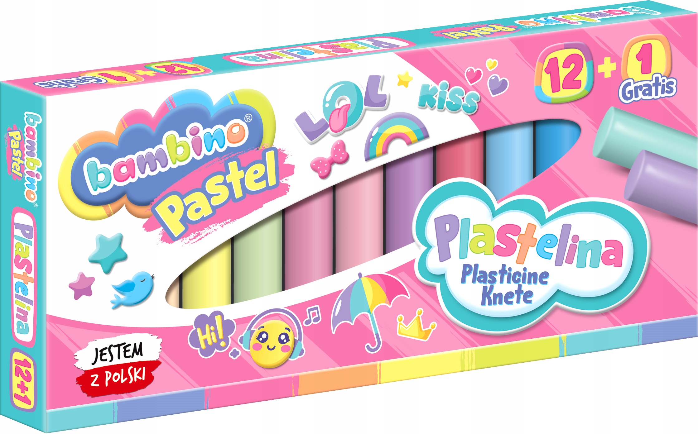 

Plastelina Szkolna Pastelowa 12+1 BAMBINO-2883
