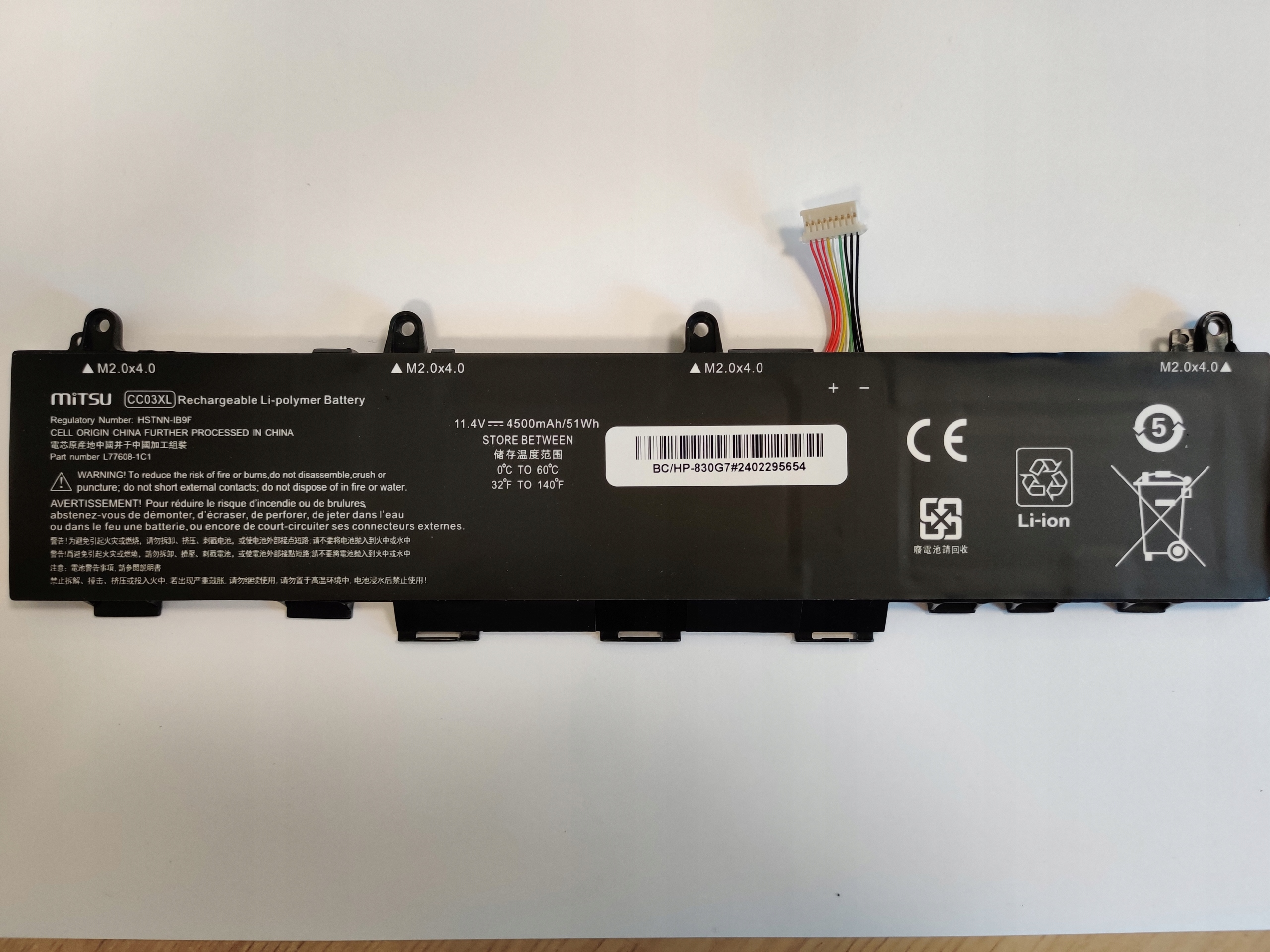 Bateria CC03XL do Hp EliteBook 830 840 G7 G8 ZBook Firefly 14 G7 G8 4500 mA