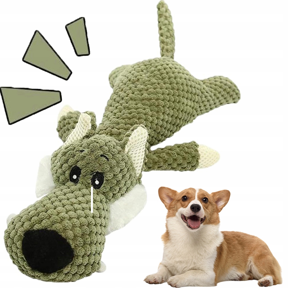 Levně Hračka Pro Psy Antistresový Vlk Plyšák Interaktivní Kousátko 36 CM