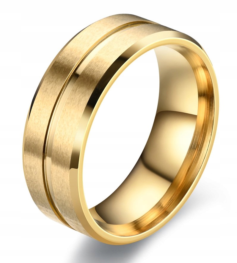 

Złoty Pierścionek Obrączki Ślubne Stal 316L r.28