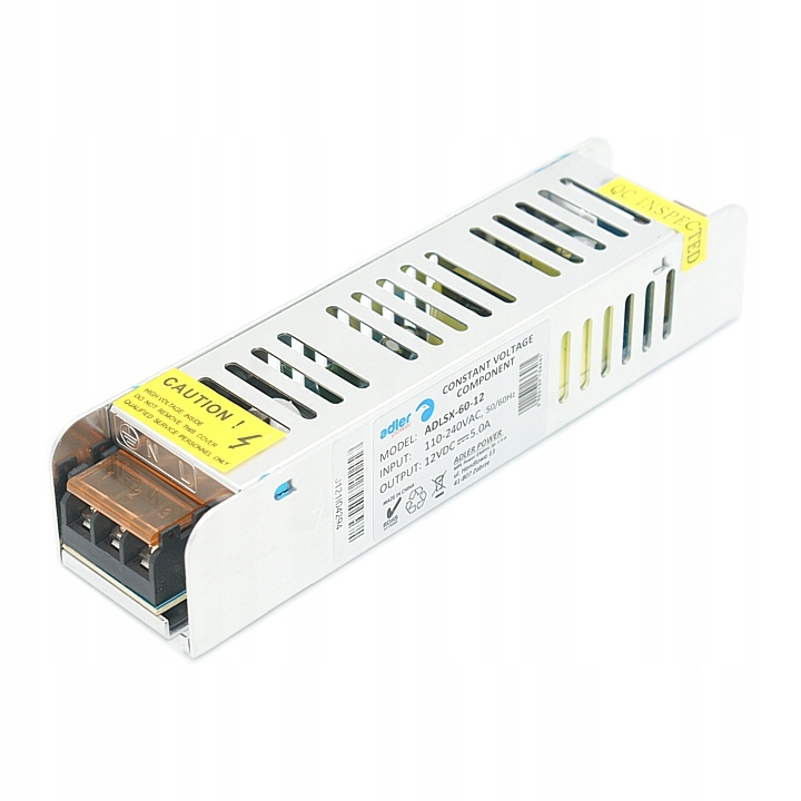 Zasilacz 12V 60W 5A Slim Adler Adlsx do taśm Led