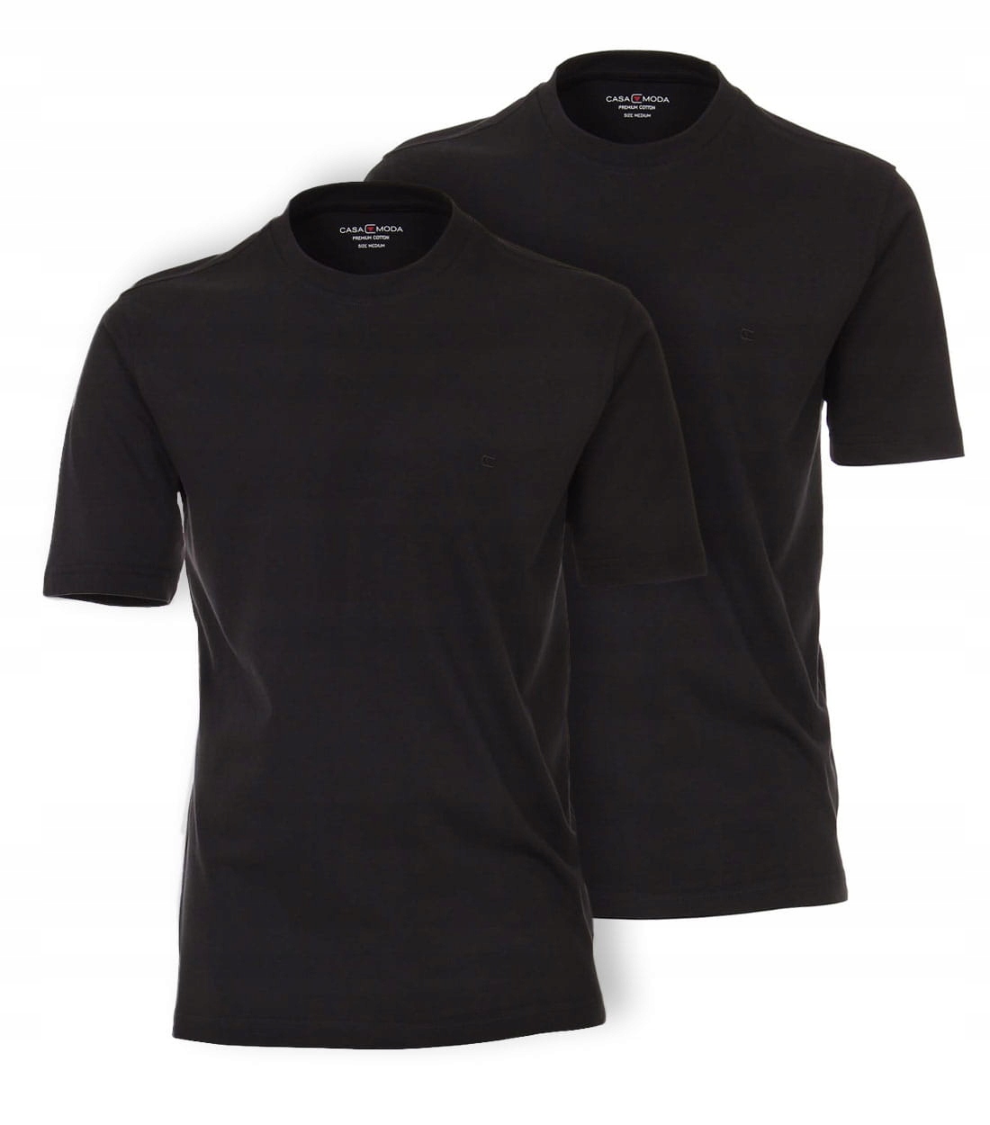 Casamoda Velké Pánské Tričko Hladké Černé 2-BALENÍ