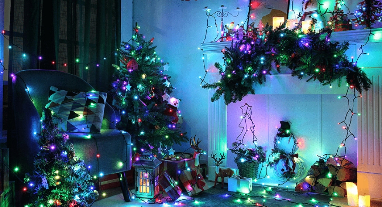 LAMPKI CHOINKOWE 500 LED ZEWNĘTRZNE WEWNĘTRZNE ŚWIATEŁKA STAŁE MULTIKOLOR Długość sznura 35 m