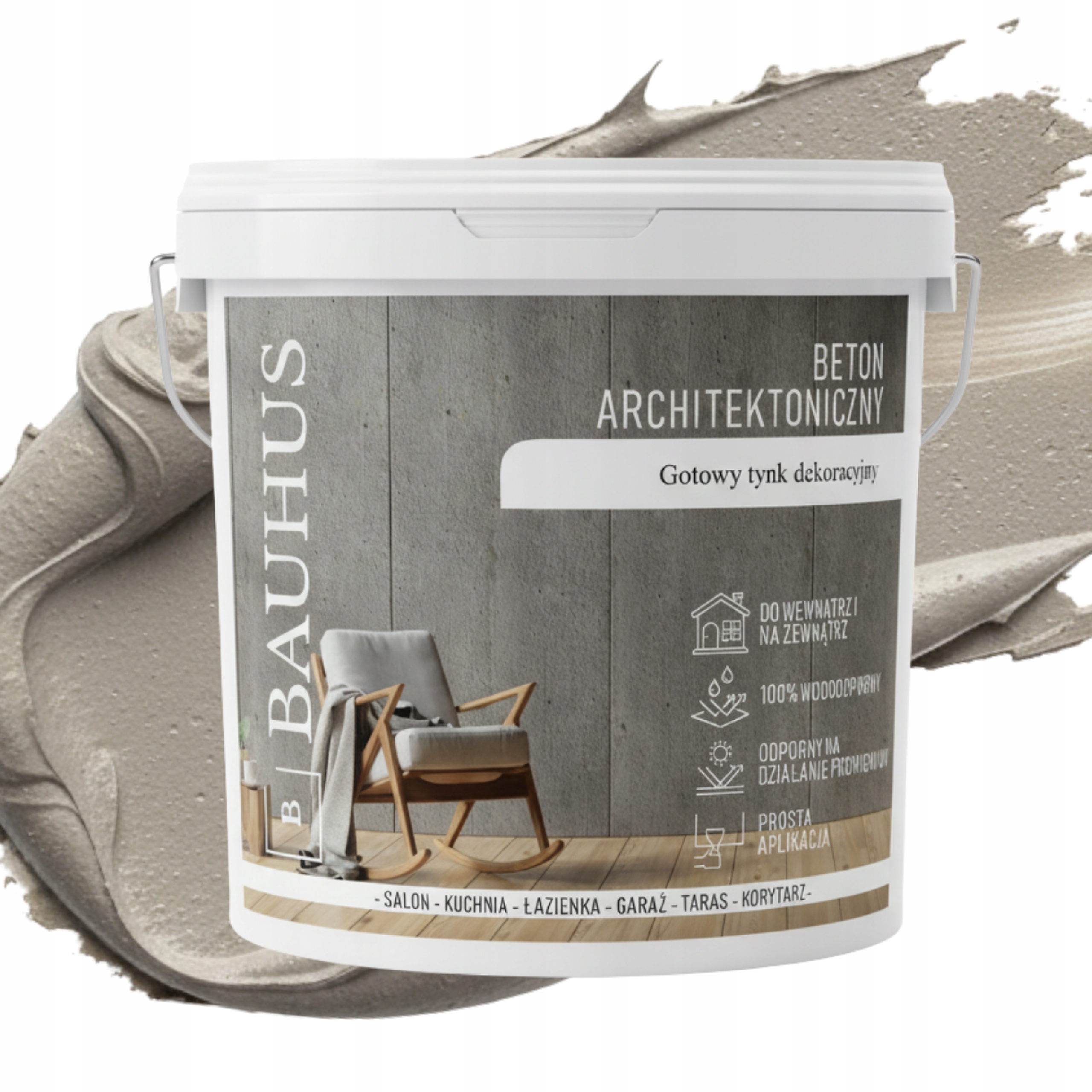Beton Architektonická dekorativní omítka do kuchyně obývacího pokoje šedá V3 8 kg