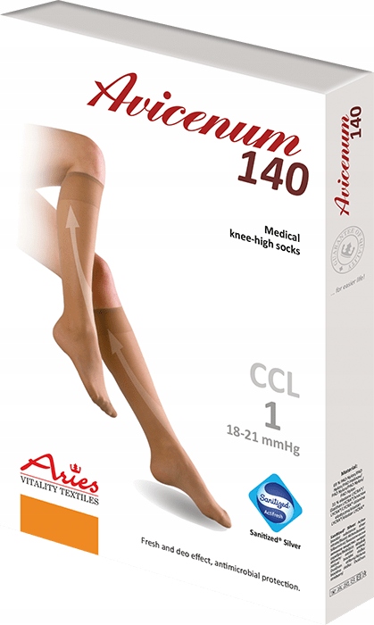 ARIES Podkolanówki uciskowe przeciwżylakowe Avicenum 140 DEN