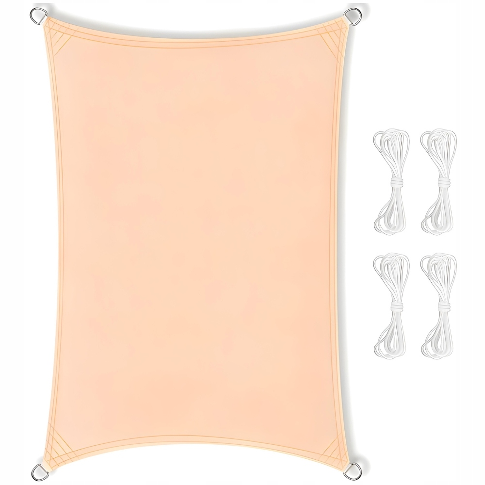 Wielki premium żagiel przeciwsłoneczny wodoodporny 4x6 beżowy zacieniacz uv