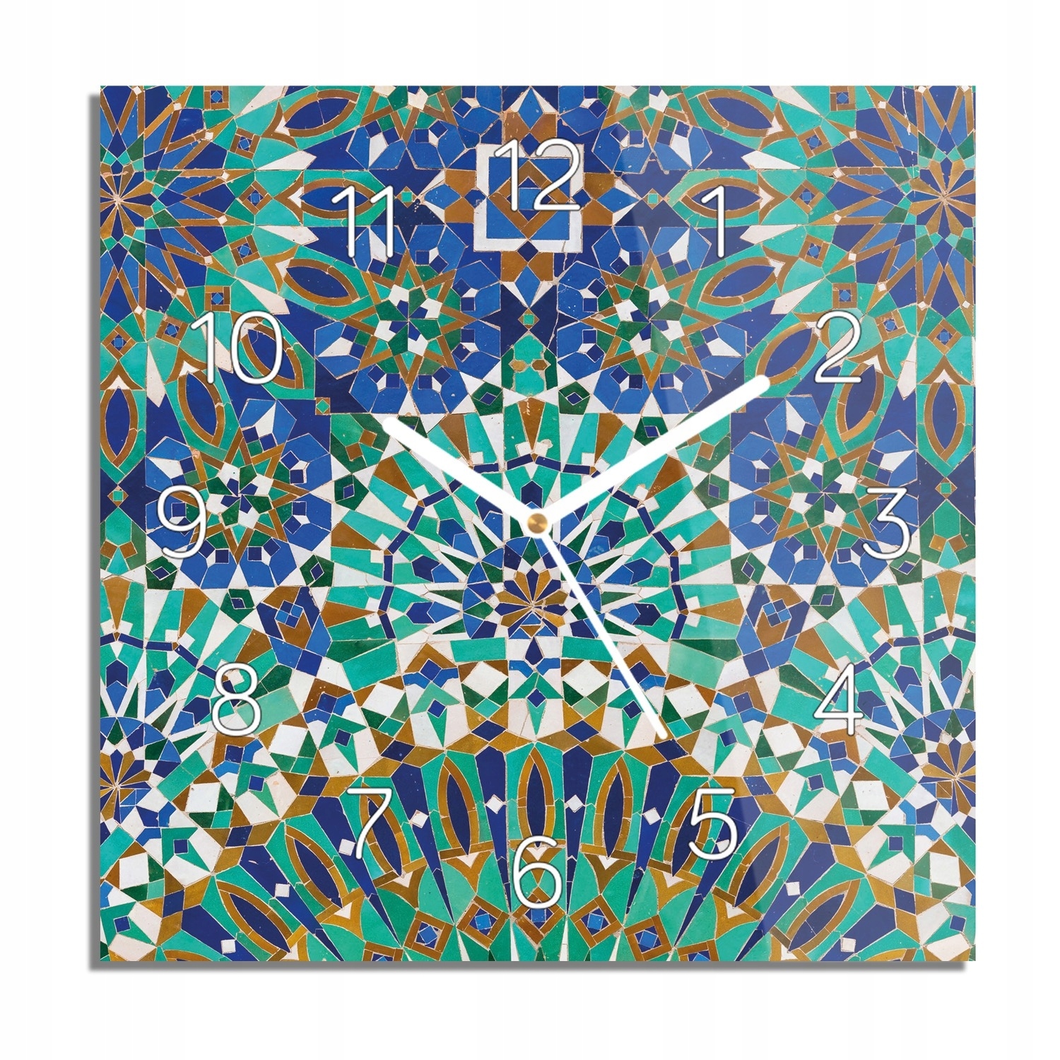 

Mozaika maroko wzór foto-zegar kwadrat 30x30 cichy