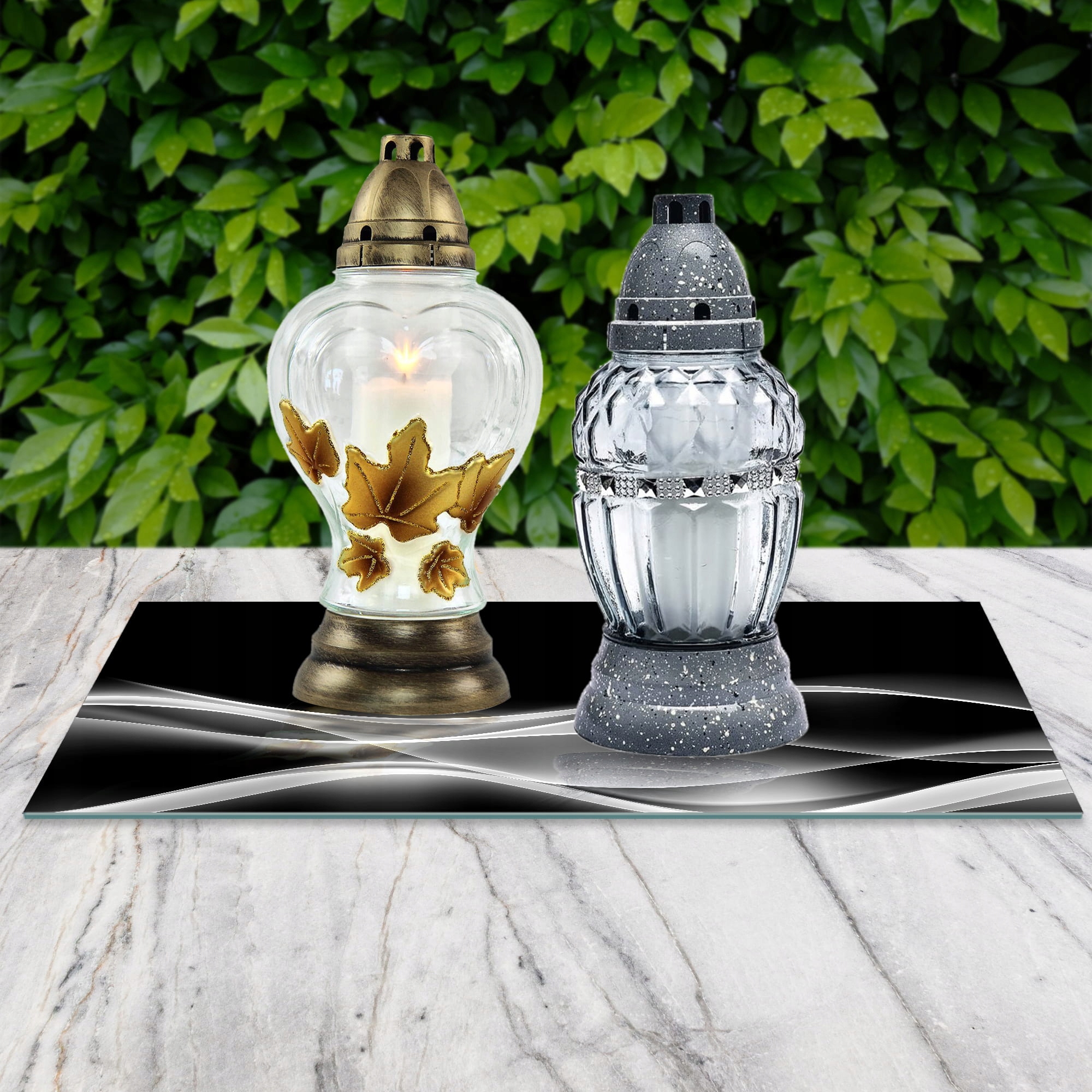 SZKLANA PODSTAWKA POD ZNICZE 60x20cm Smuga 152c Marka inna