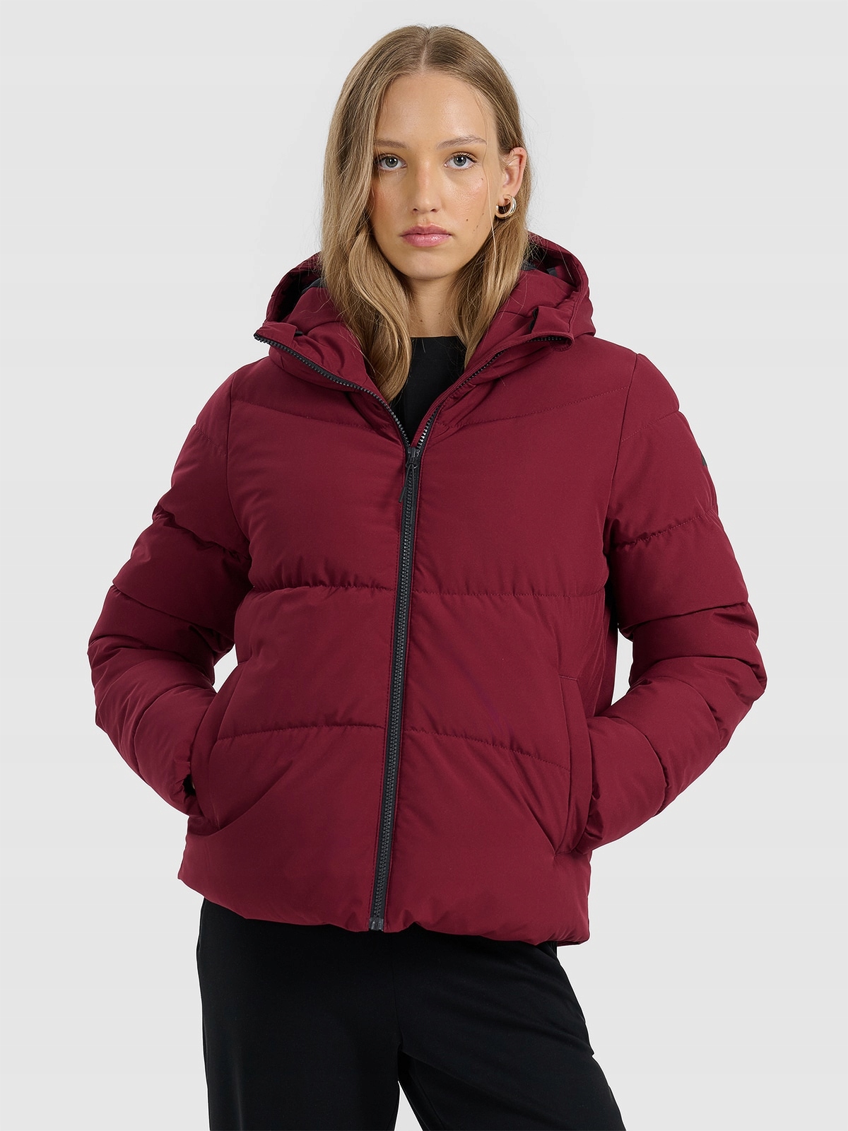 4F Dámská péřová bunda Červená XL