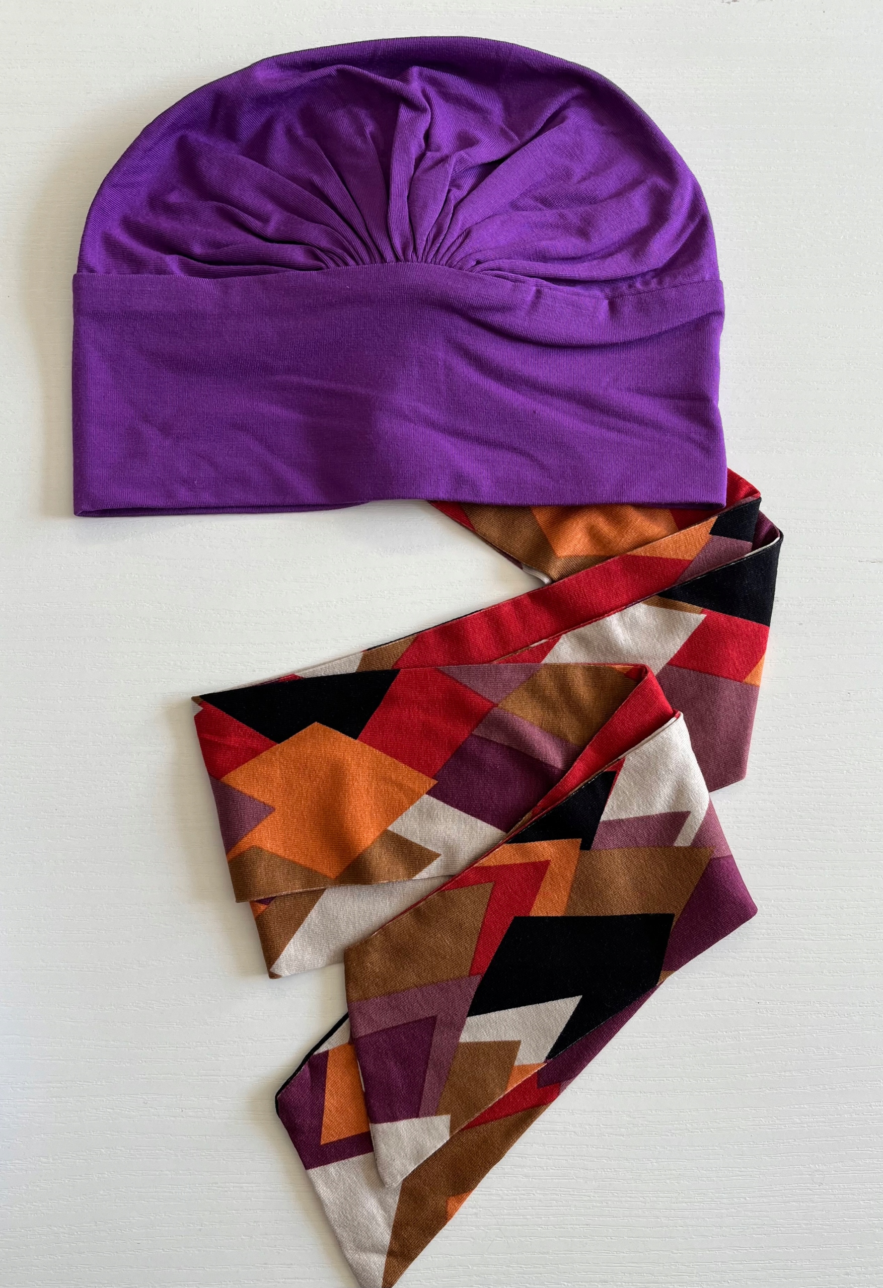 Turban Lena bm-fiolet chusta czapka Eva Design Model Lena