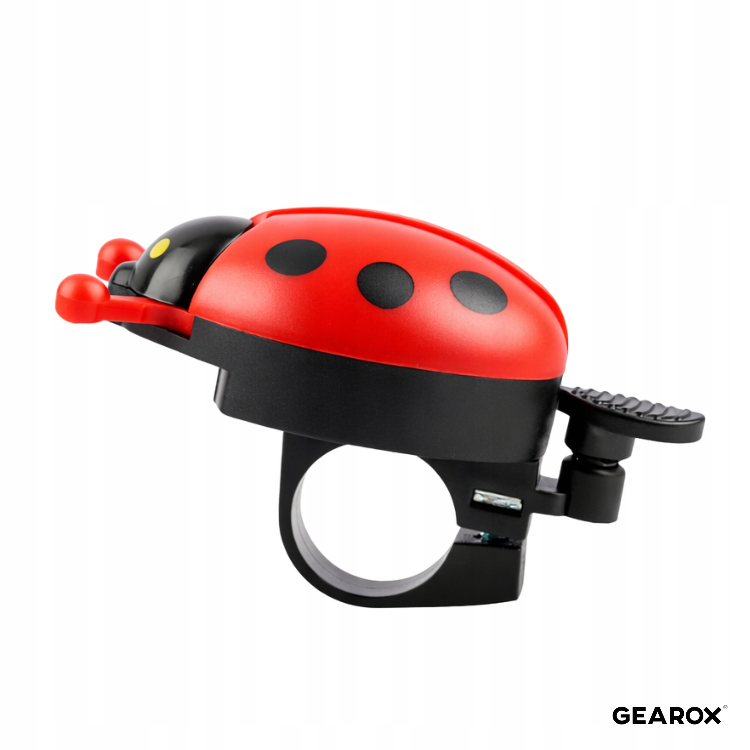 DZWONEK ROWEROWY DZIECIĘCY NA ROWER HULAJNOGĘ DLA DZIECI BIEDRONKA CZERWONA Kolor czerwony