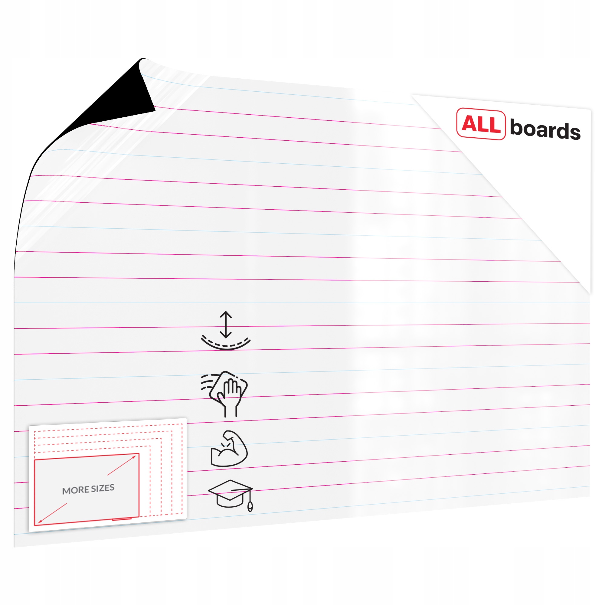 Nakładka magnetyczna trójlinia suchościeralna 145x95 cm