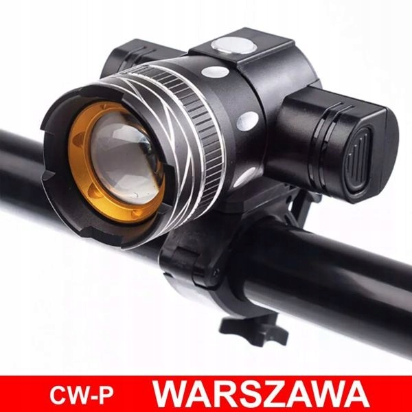 Lampka rowerowa przednia LED XML-T6 1200lm Akumulator 18650 + ładowanie USB Kod producenta PT-09830