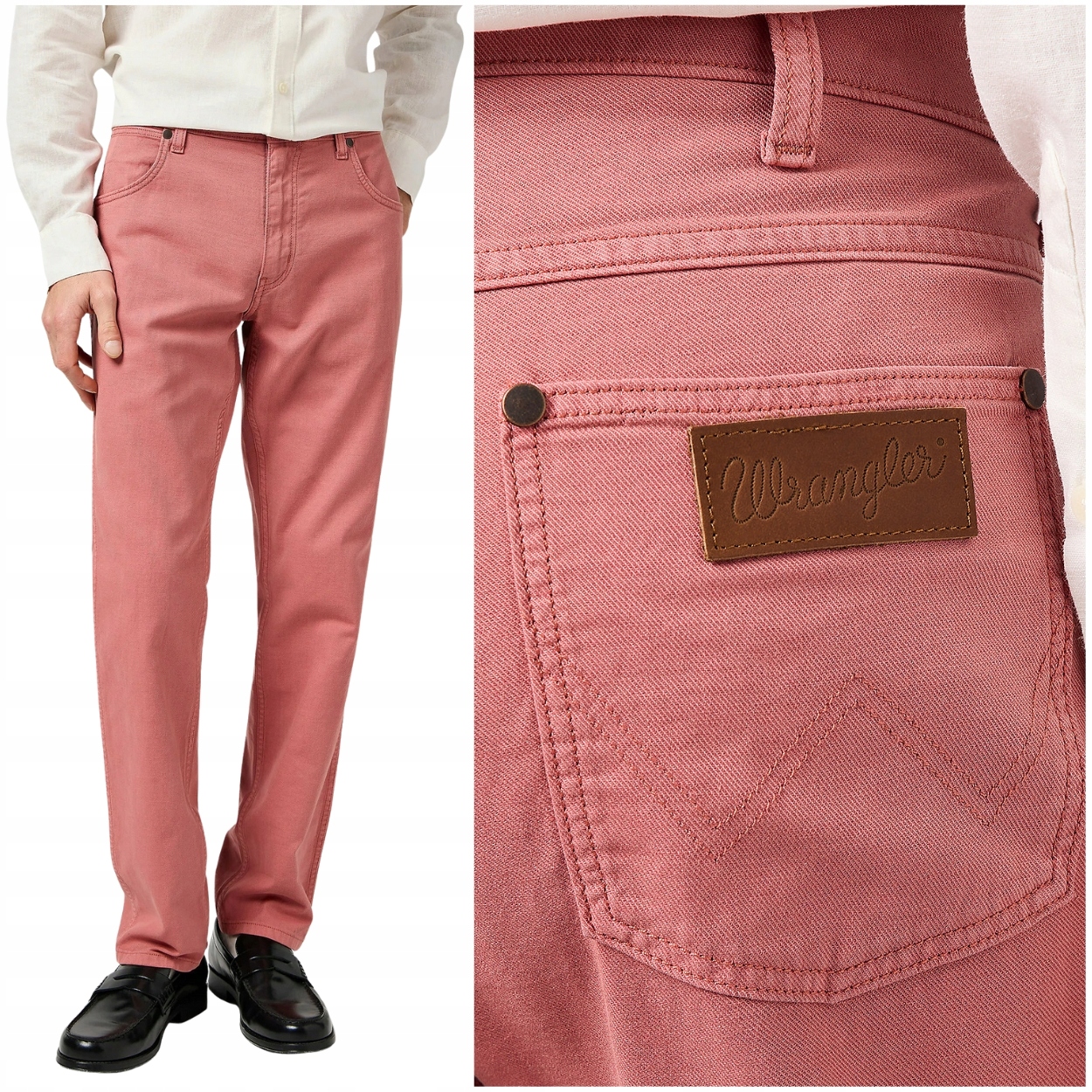 Wrangler Greensboro pastelové bavlněné látkové kalhoty len W32 L32