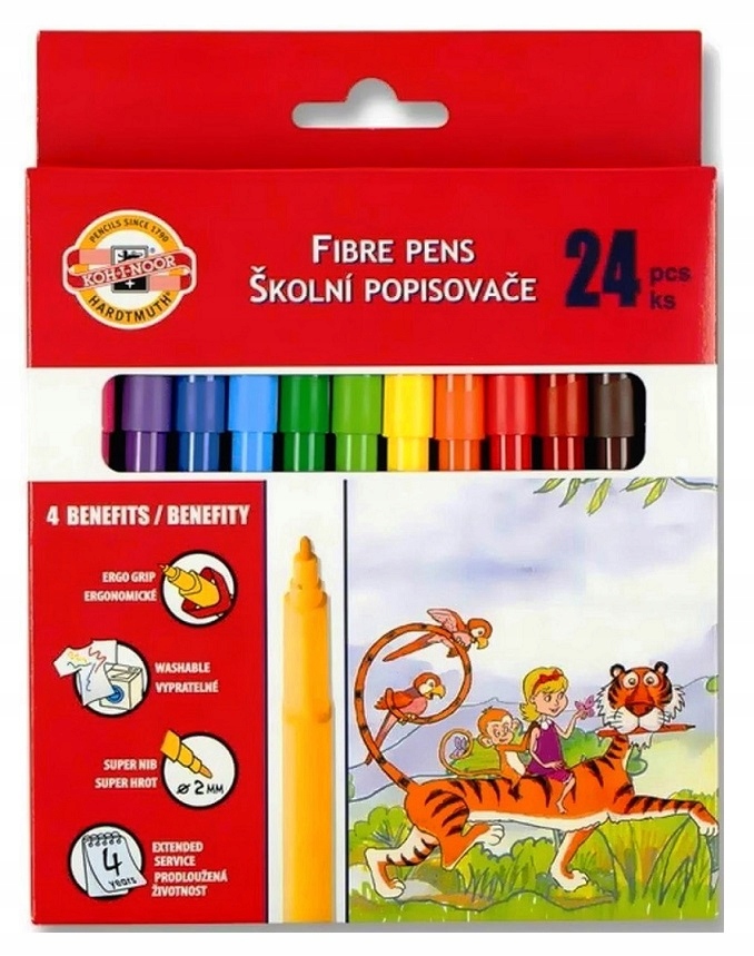 

Flamastry Szkolne 24 Zmywalne Malowanie
