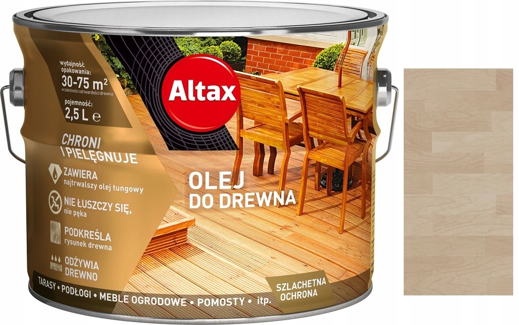 

Altax Zabezpieczający Olej Do Drewna Szary 2.5L
