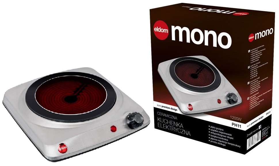 Kuchenka ceramiczna jednopalnikowa 1 palnik elektryczna do kawalerki biura