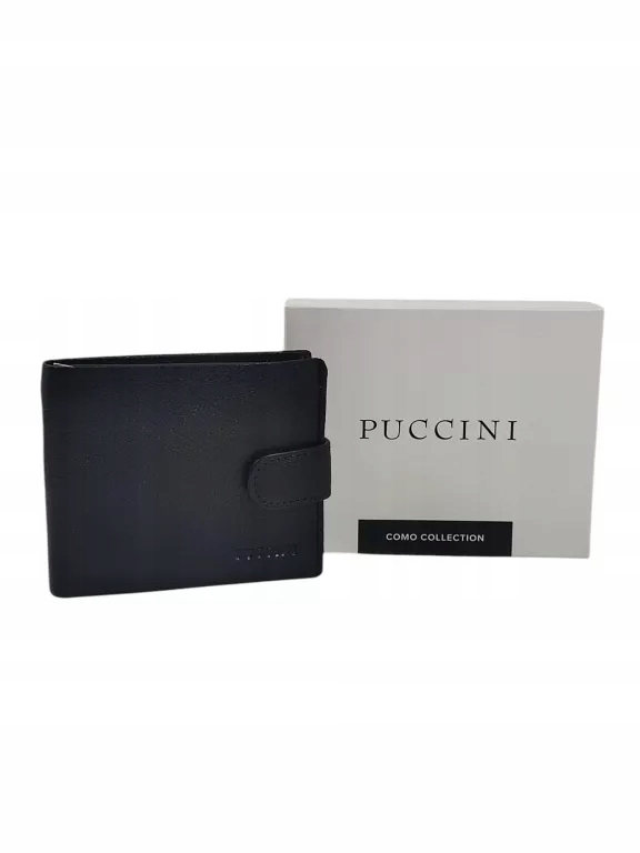 Puccini Portfel Męski Skórzany Rfid Karty Czarny CO1953-1