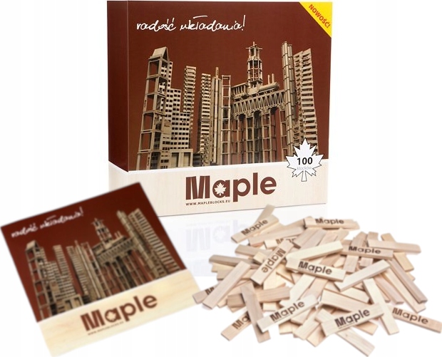 

Drewniane Klocki Maple Edukacyjne Pudełko 100 Szt.