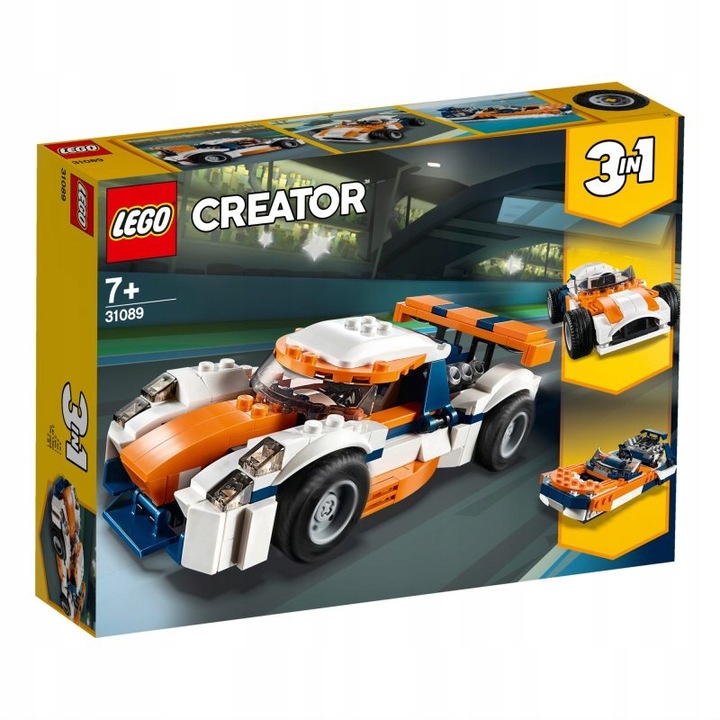 LEGO CREATOR 31089 Słoneczna Wyścigówka Samochód 3w1 Łódka Kabriolet Marka LEGO