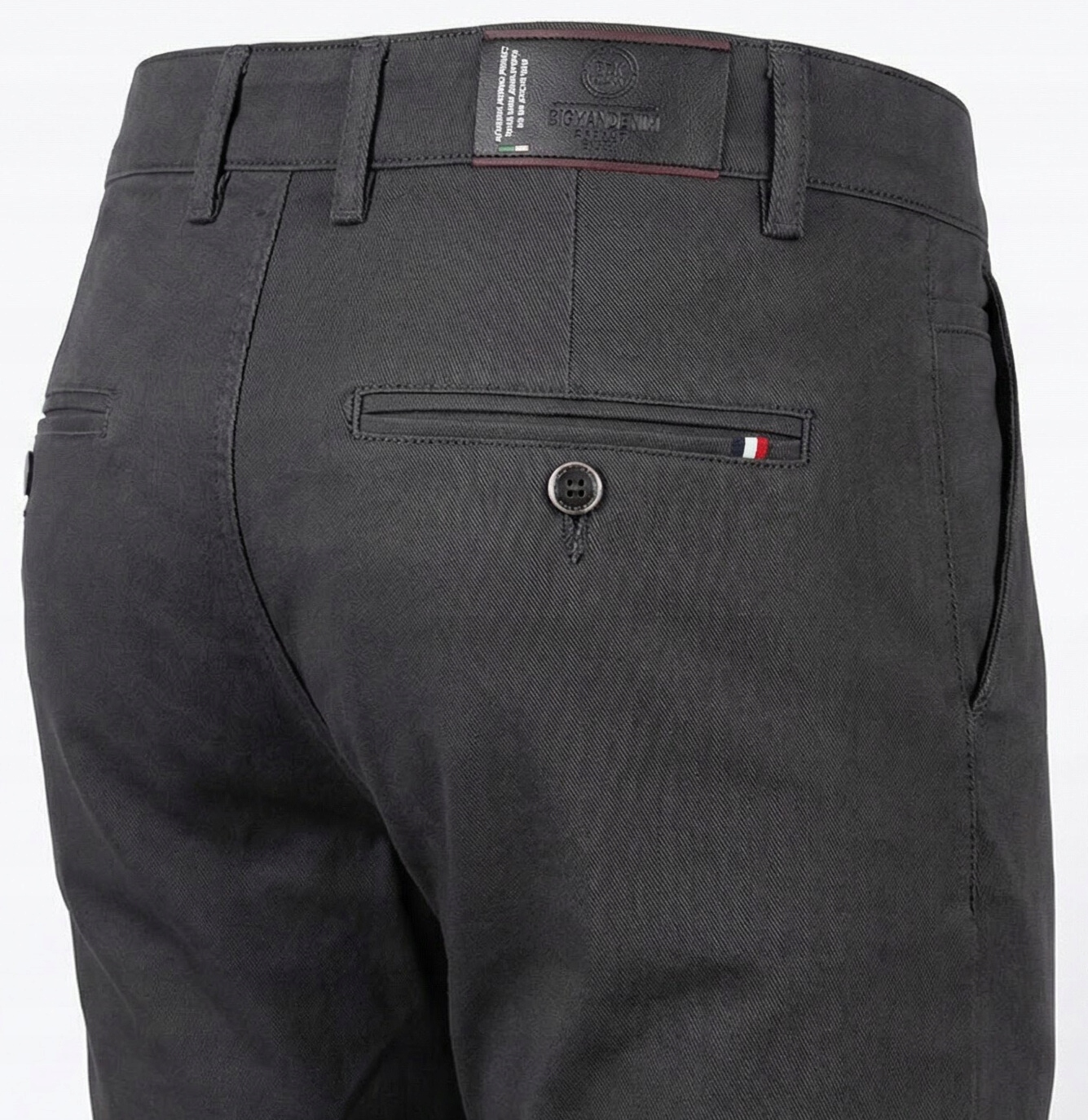 Spodnie Męskie Szare Grafitowe Chinosy BM662C W35 L32 Pas: 96-98 CM