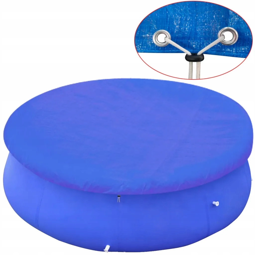Kryt na kulatý bazén , polyethylen, 385 cm, tmavě modrá, 90 g/m²