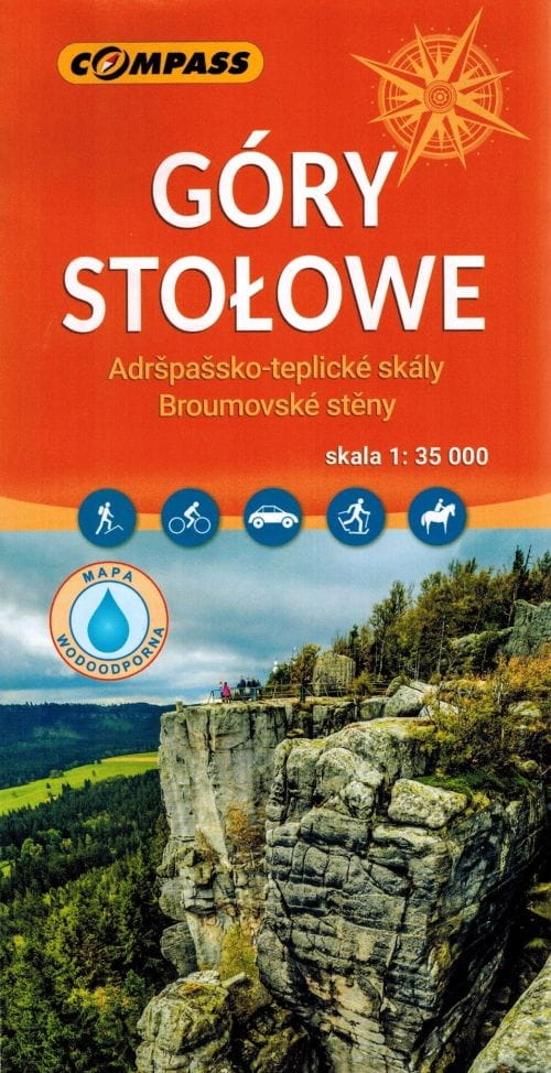 GÓRY STOŁOWE SKALNE MIASTA MAPA TURYSTYCZNA LAMINOWANA COMPASS
