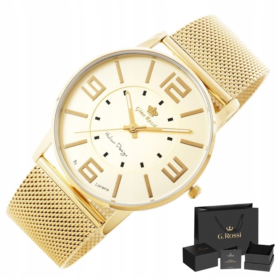 

Zegarek Damski Gino Rossi Duża Tarcza + Mesh + Box