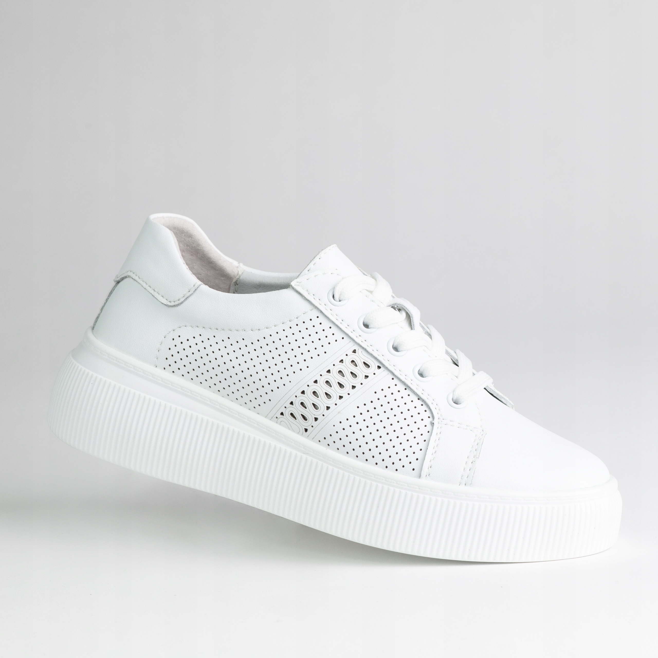 Dámské polobotky Goodin GD-LX1043 bílá přírodní kůže ažurová lehká 37