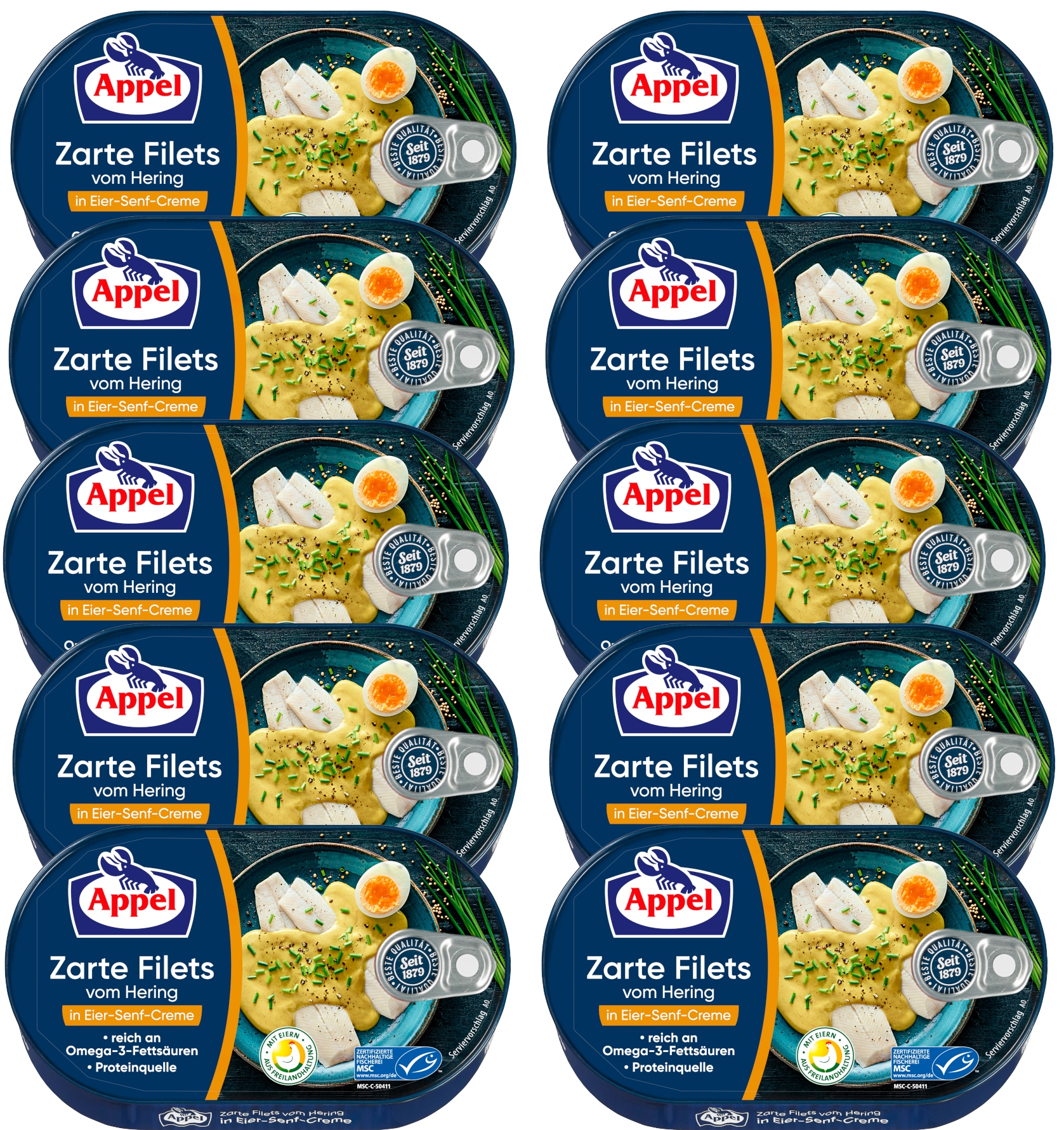 Levně Sleďové Filety Omáčka Hořčice Vajíčko 10x200g Appel