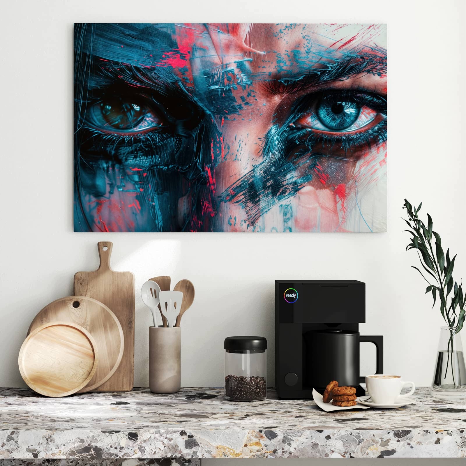 Magnetická tabule Propracované Oči 90 × 60 cm