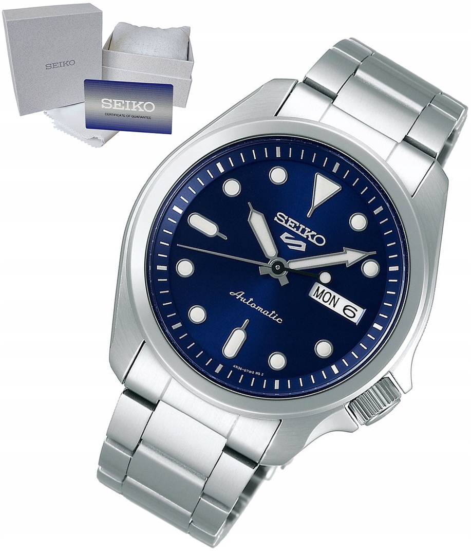 Zegarek Męski Seiko 5 Sportowy 100M Automat Datownik Pudełko