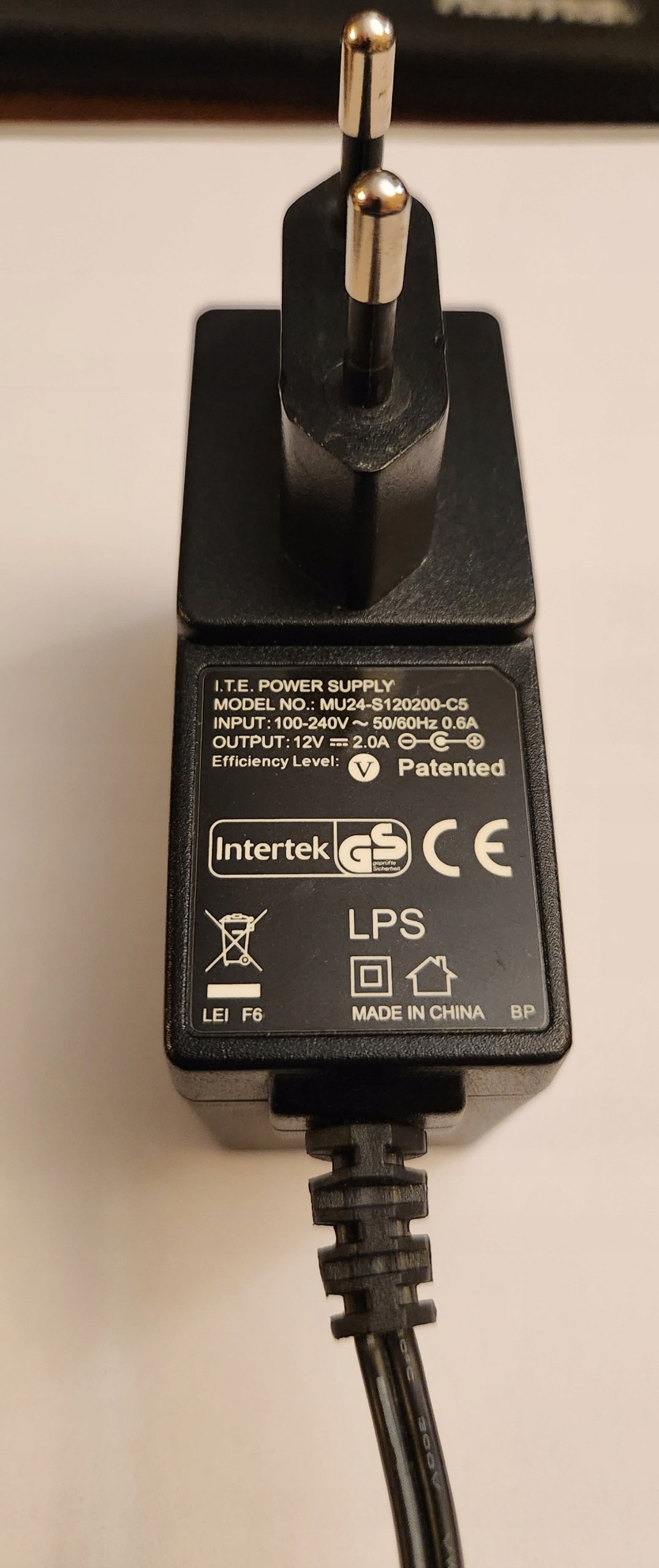 Zasilacz DC 12V 2A 24W INTERTEK wtyk 5.5/2.5 2,5x5,5 LED Sagemcom RTV Model MU24-S1202000-C5